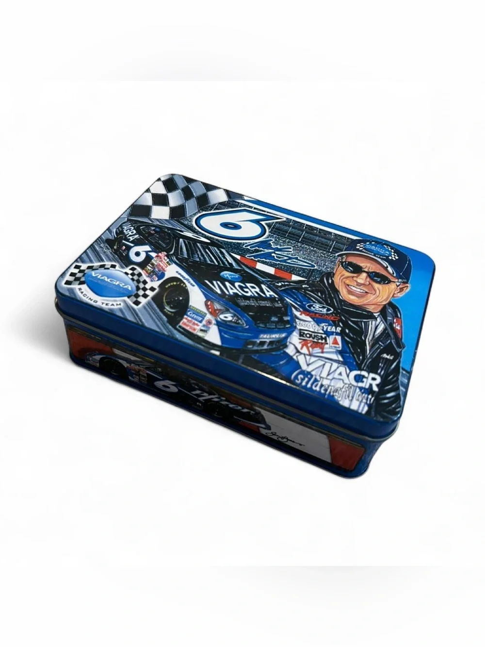 Vintage Mark Martin #6 NASCAR Racing Tin Sam Bass Roush Collectible